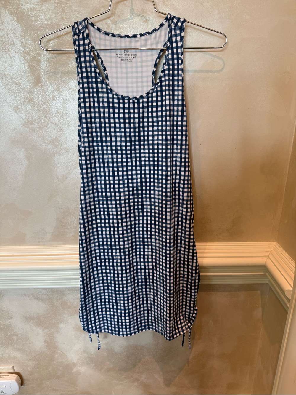 Southern Tide Navy & White Gingham Sleeveless Shift Dress
